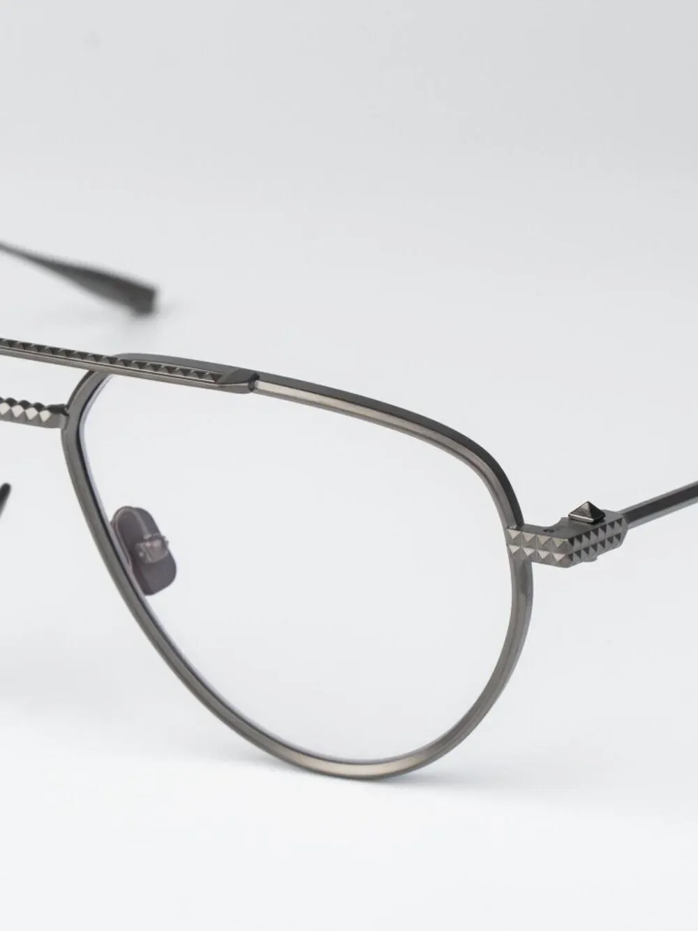 Valentino Women Eyeglasses Matte Black Rhodium Pilot V-STUD-II VLX-133 B